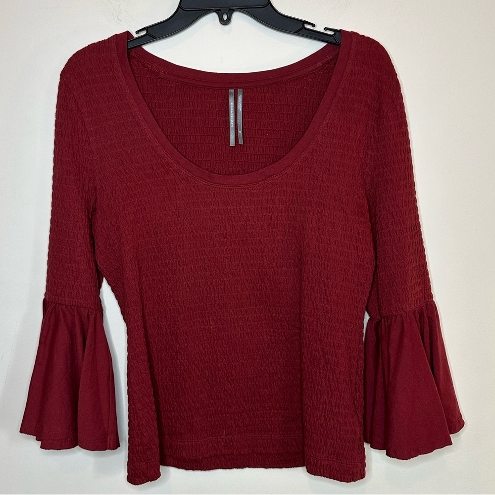 Anthropologie Smocked Bell-Sleeve Top Size Medium - Picture 5 of 10